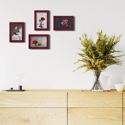 Egofine 12x16 Picture Frame Black, Covered by Plexiglass Made of Solid Wood, Display Pictures 9x12 and 11x14 with Mat or 12x16 Without Mat, for Wall Mounting Photo Frame - Colors A