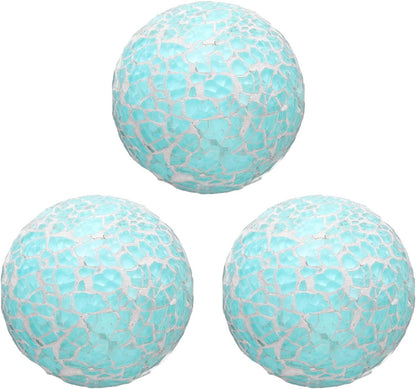 uxcell 3Pcs Decorative Glass Balls 2.36 Inch Orbs Centerpiece Balls Mosaic Glass Ball Sphere for Decor Bowls Vases Dining Table Party, Dark Blue