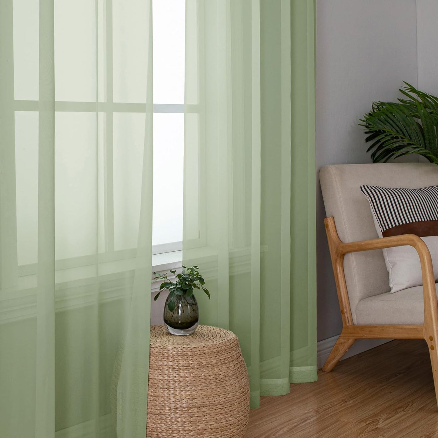 Chyhomenyc Sheer White Valances for Windows 2 Pack, Small Window Curtains for Living Room Bathroom Cafe Laundry Basement, Modern Top Dual Rod Pocket Voile Curtain, 42W x 14L inches, White - Colors B