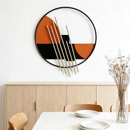 HYVAKUPPA 3D Large Metal Wall Decor Modern Aesthetic Wall Sculptures 19.7''x23.2'' Luxury Geometric Circular Decor Wall Art Artwork for Bedroom Dining Living Room Wall Decorations