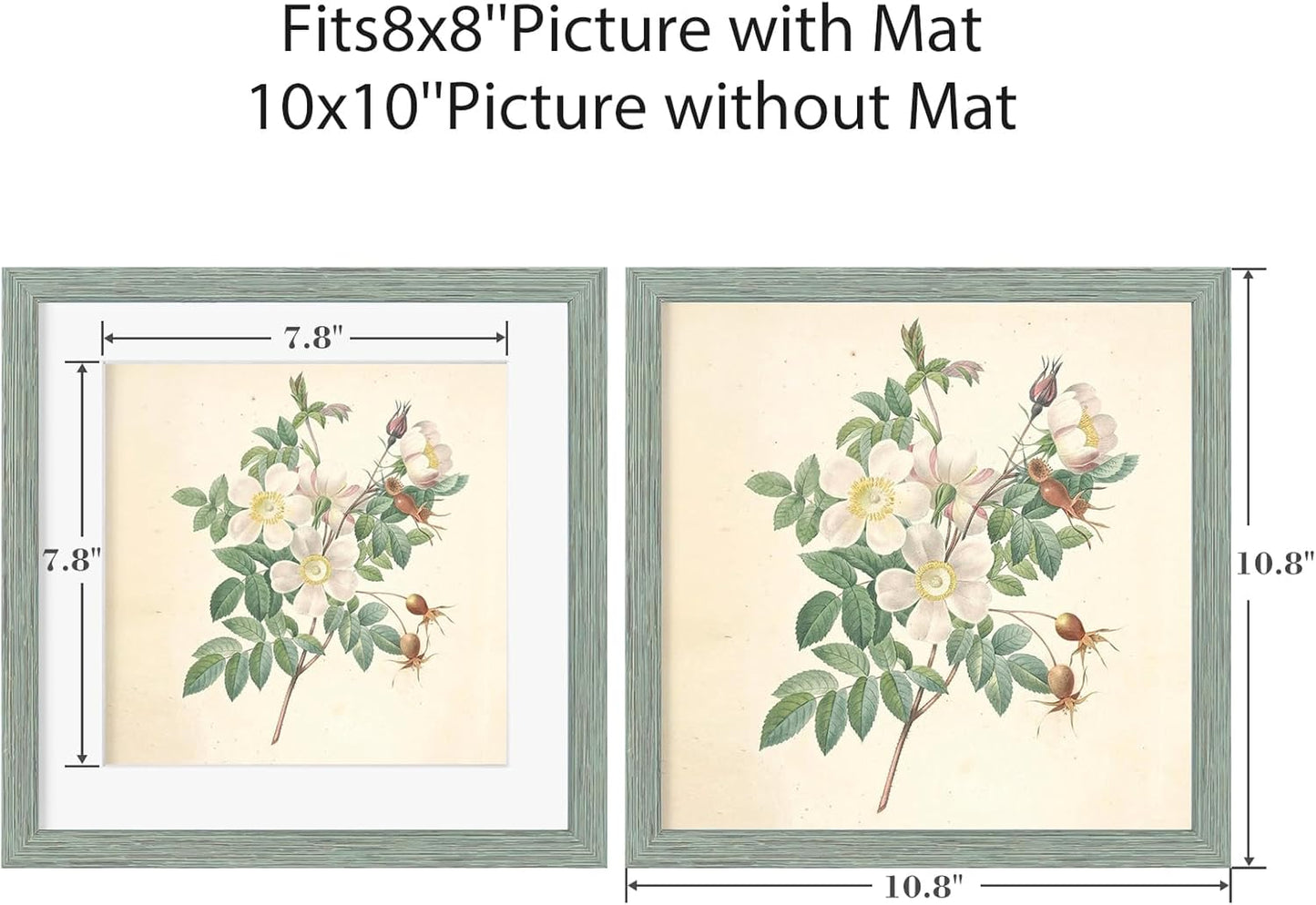 12x12 Picture Frame Set of 9, Display Pictures 8x8 with Mat or 12x12 without Mat, Multi Collage Gallery Square Photo Frames for Wall or Tabletop, Black