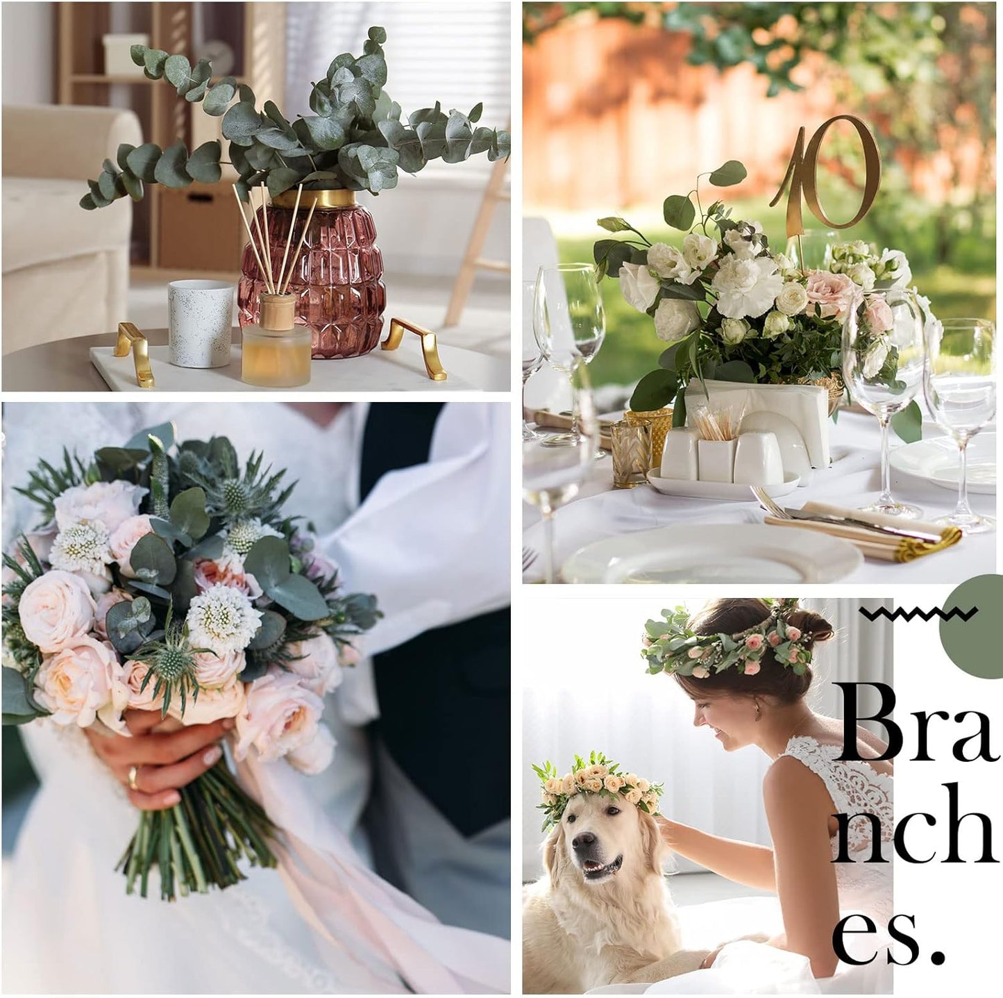 Taiyin 120 Pieces Artificial Eucalyptus Leaves for Wedding Eucalyptus Leaves Stems Decor Greenery Faux Green Stems for Wedding Centerpiece Floral Home Decor, 11 Inches