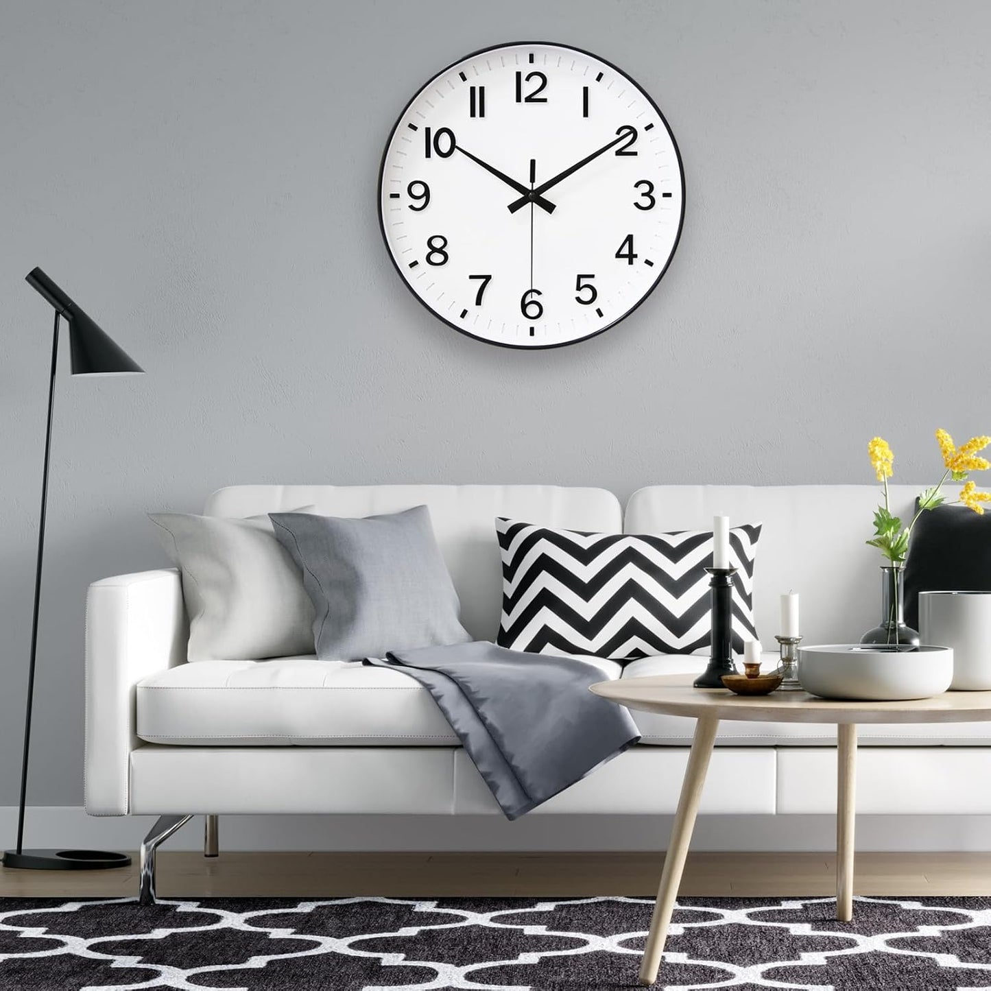 HZDHCLH Wall Clocks Battery Operated,12 inch Silent Non Ticking Modern Wall Clock for Living Room Bedroom Kitchen Office Classroom Decor (Olive Green and Gold)
