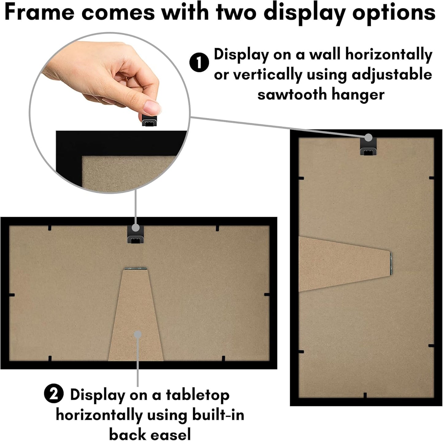 Americanflat 12x18 Poster Frame with Shatter-Resistant Glass - Signature Collection - Gallery-Style Frames Made of Engineered Wood - Photo Frame for Wall Display - Black - Colors C