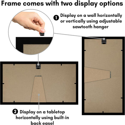Americanflat 12x18 Poster Frame with Shatter-Resistant Glass - Signature Collection - Gallery-Style Frames Made of Engineered Wood - Photo Frame for Wall Display - Black - Colors C