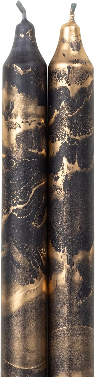 Premium Decorative Tapers - 12" 2PK - Terra Cotta w/Gold - 73301