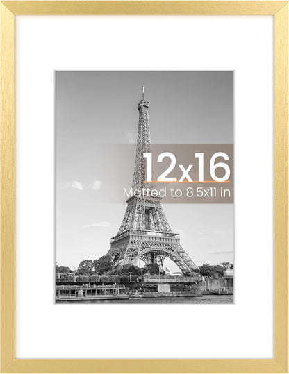 upsimples 8x10 Picture Frame, Display Pictures 5x7 with Mat or 8x10 Without Mat, Wall Hanging Photo Frame, Black, 1 Pack - Colors A