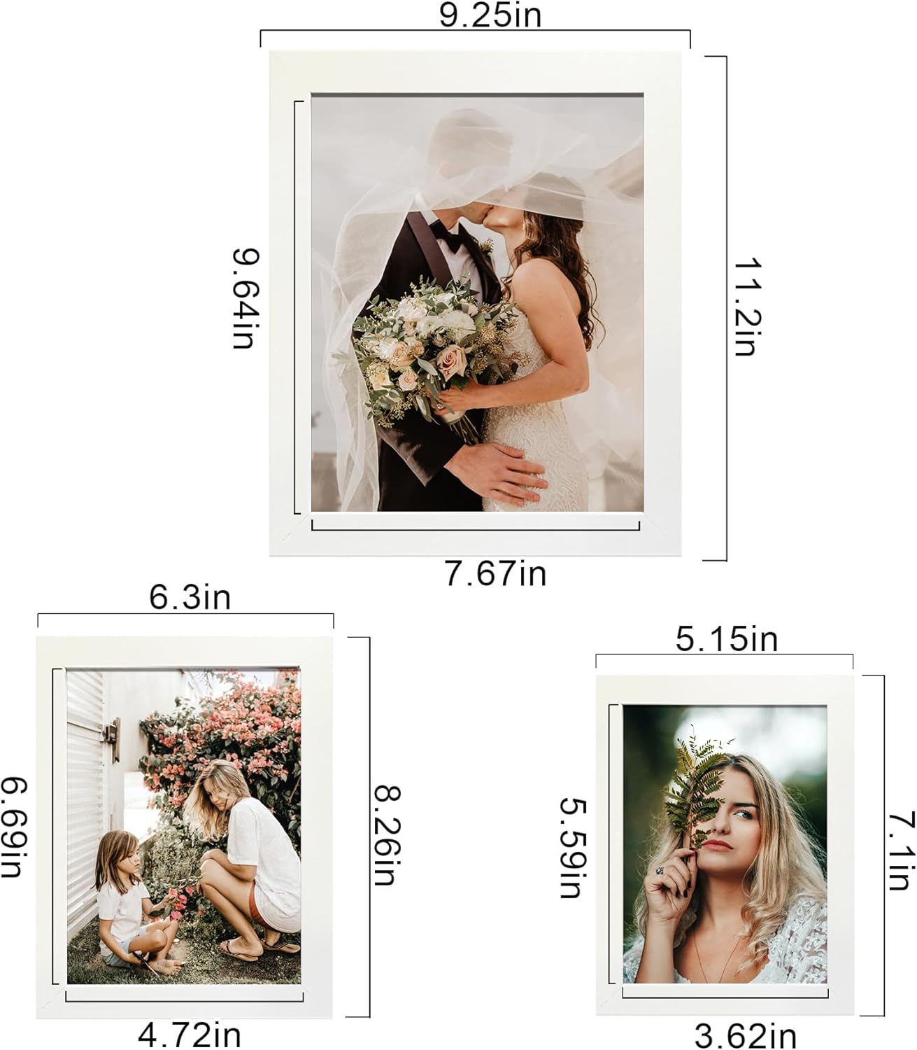 LUCKYLIFE Picture Frames Collage Wall Decor 10-Pack, Gallery Wall Frame Set with 8x10 5x7 4x6 Frames in 3 Different Finishes