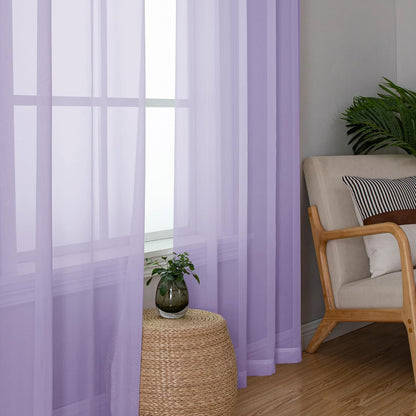 OWENIE Sheer Curtains 84 inches Long 2 Panels Set for Living Room/Bedroom, Rod Pocket Voile Sheer Panel Drapes, White, 2pcs, Each 42" W x 84" L - Colors A