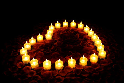 SupBri 24 Pack Flameless Tea Lights Candles Battery Operated, Crystal Led Tealight Candles,Votive Electric Fake Candles for Valentines Wedding Diwali Christmas Decorations