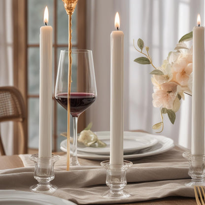 Candlestick Holders - 6 Pack Glass Candlestick Holders, 2.36" Height Clear Taper Candle Holders for Candlesticks, Small Centerpiece for Wedding, Festival, Party Decor (6, Clear)