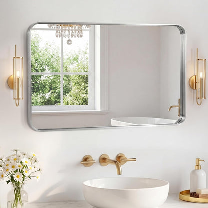 NEWBULIG Gold Round Wall Mirror 36 Inch, Bathroom Mirrors for Over Sink, Wall Decor for Bathroom, Entryway, Bedroom, Vanity