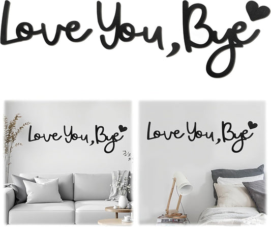 Love You Bye Wood Sign Home Decor,Above Door Topper Decoration,Boho Decor for Window Wall Express Love and Warm for Your Family Lovers,Wall Art Gift Hallway Entryway Door Decorations for House Office