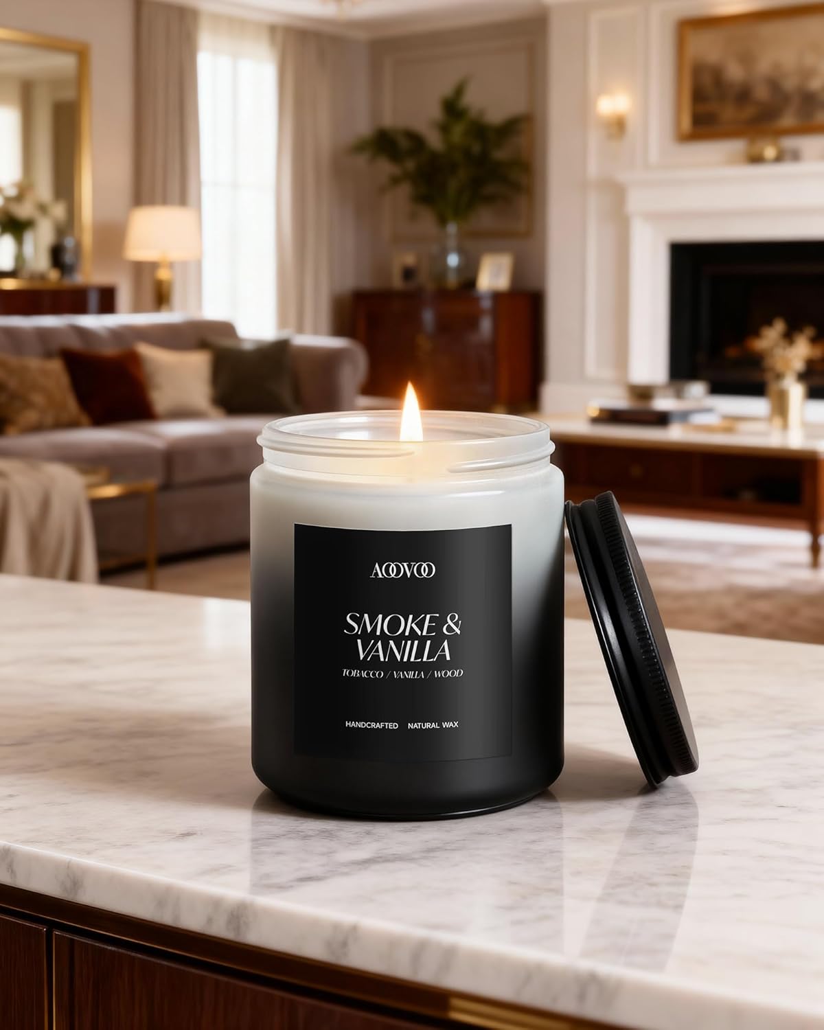 AOOVOO Scented Candles Set - 6 Pack Men Candles for Home Scented, 42 oz Soy Wax, 300 Hour Long Lasting Candle, Soy Candle Gifts Set for Men, Birthday, Valentine, Christmas, Anniversary Present