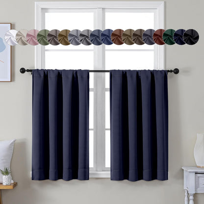 Simplebrand Ava Sage Green Blackout Curtains for Bedroom 63 Inch Length 2 Panels Set, Solid Thermal Insulated Energy Saving Rod Pocket Window Treatment Curtains Blackout Drapes, W40 x L63 Inch, Sage - Colors B