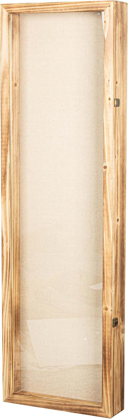 Freezing point Shadow Box Frame 8x8 Shadow Boxes Display Case with Linen Back Memorabilia Awards Medals Bouquet Photos Picture Badge Wedding Memory Box for Keepsakes Carbonized Small Pin Board