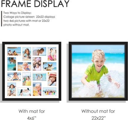 DUENPY 14x26 Collage Picture Frame 4x6 Collage Picture Frame Displays Twelve 4x6 inch Photos Available Horizontal Wall Mounting Display and Vertical Black - Colors B