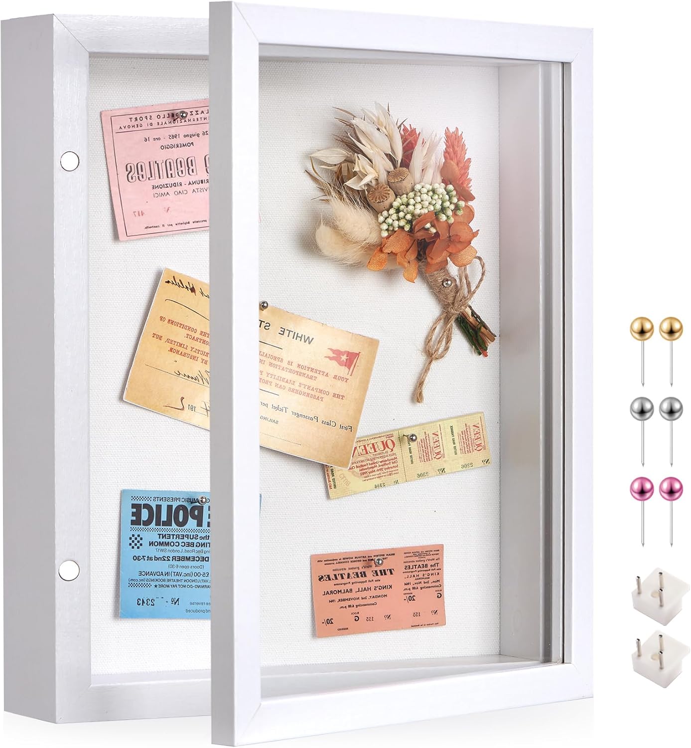 8x10 Deep Shadow Box Picture Frame Display Case with Linen Back and Stand,Real Glass Black Shadow Memory Box Frame 8x10 for Flower Baby Pet Wedding Photo Art Craft Memorial Wall Decor Gift