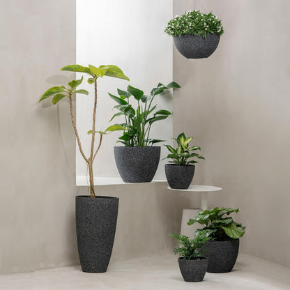 LA JOLIE MUSE Large Hanging Planters - 13 Inch Flower Pots Outdoor Indoor, Hanging Garden Planters Set of 2, New Iron Color