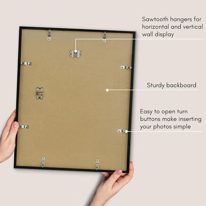 Americanflat 24x36 Poster Frame with Polished Plexiglass - Streamline Collection - Thin Border Picture Frame for Wall Display - Hanging Hardware Included - Black - Colors C