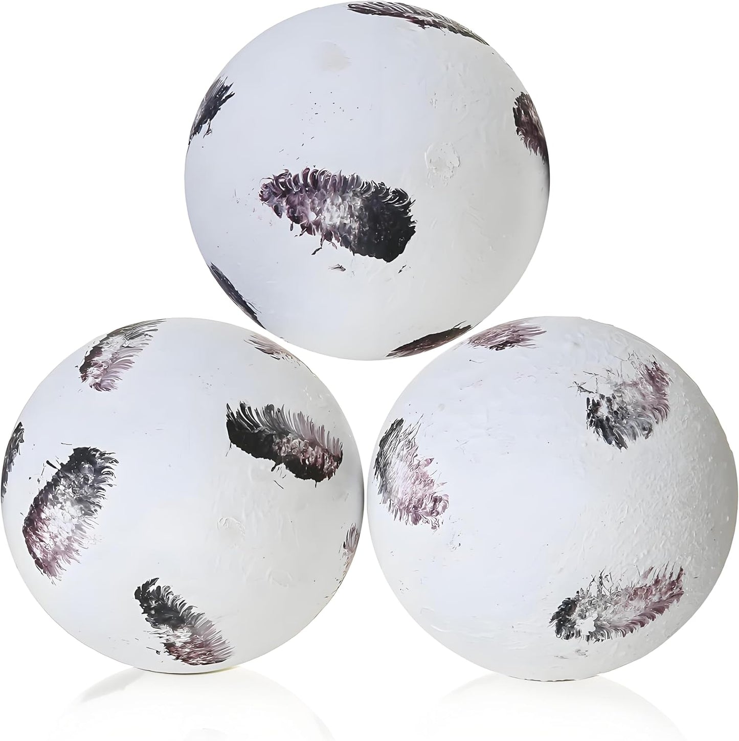 Set of 6 Decorative Orbs for Bowls and Vases - Circle Pattern - Resin Round Sphere Balls for Living, Dining Room Coffee Table Centerpiece Home Decor
