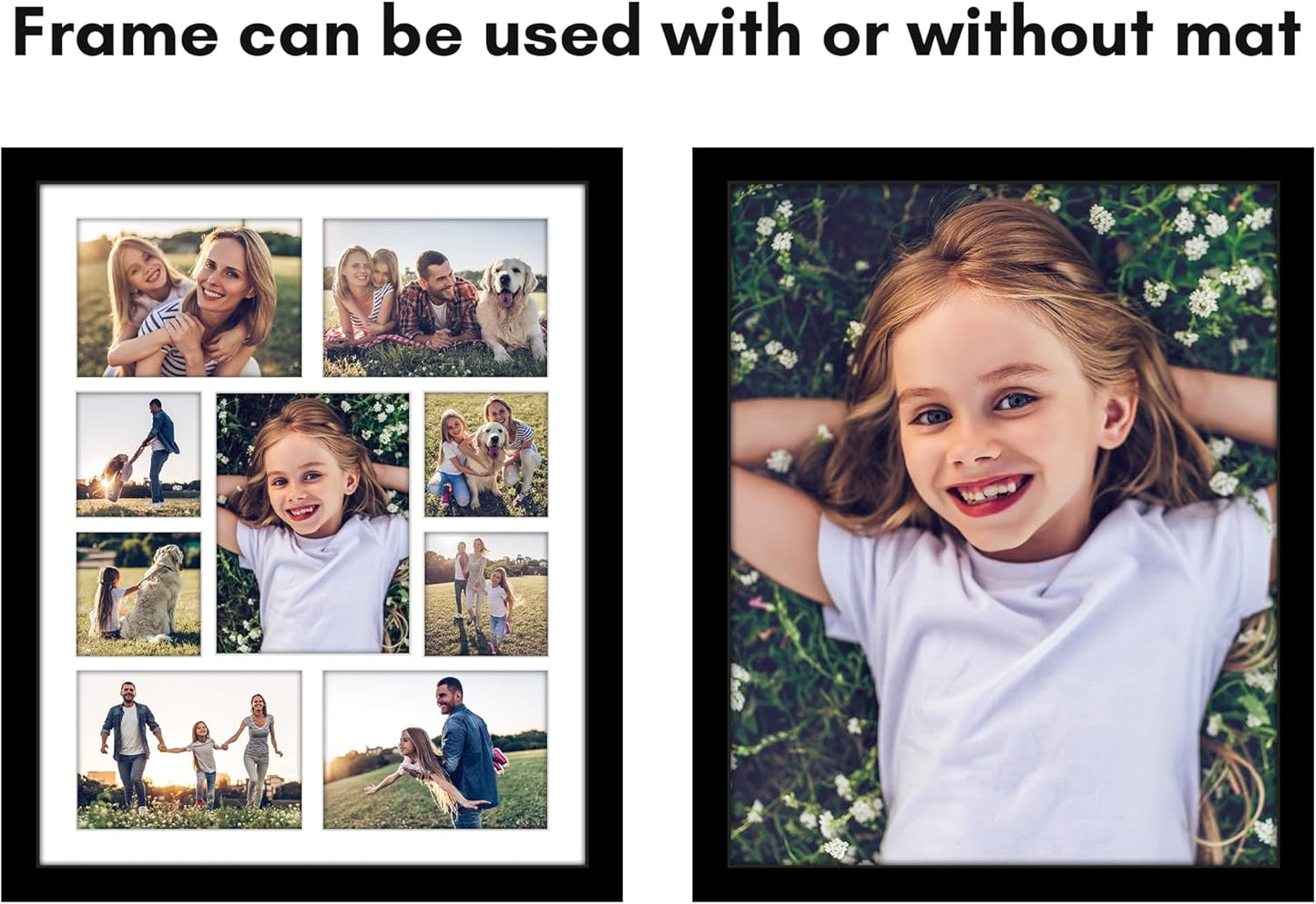 Americanflat 4x6 Collage Picture Frame with Polished Plexiglass - Multi Picture Frames Fit Sixteen 4x6 Photos or Use as One 18x26 Poster Frame for Wall Display - Signature Collection - Black