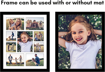Americanflat 4x6 Collage Picture Frame with Polished Plexiglass - Multi Picture Frames Fit Sixteen 4x6 Photos or Use as One 18x26 Poster Frame for Wall Display - Signature Collection - Black
