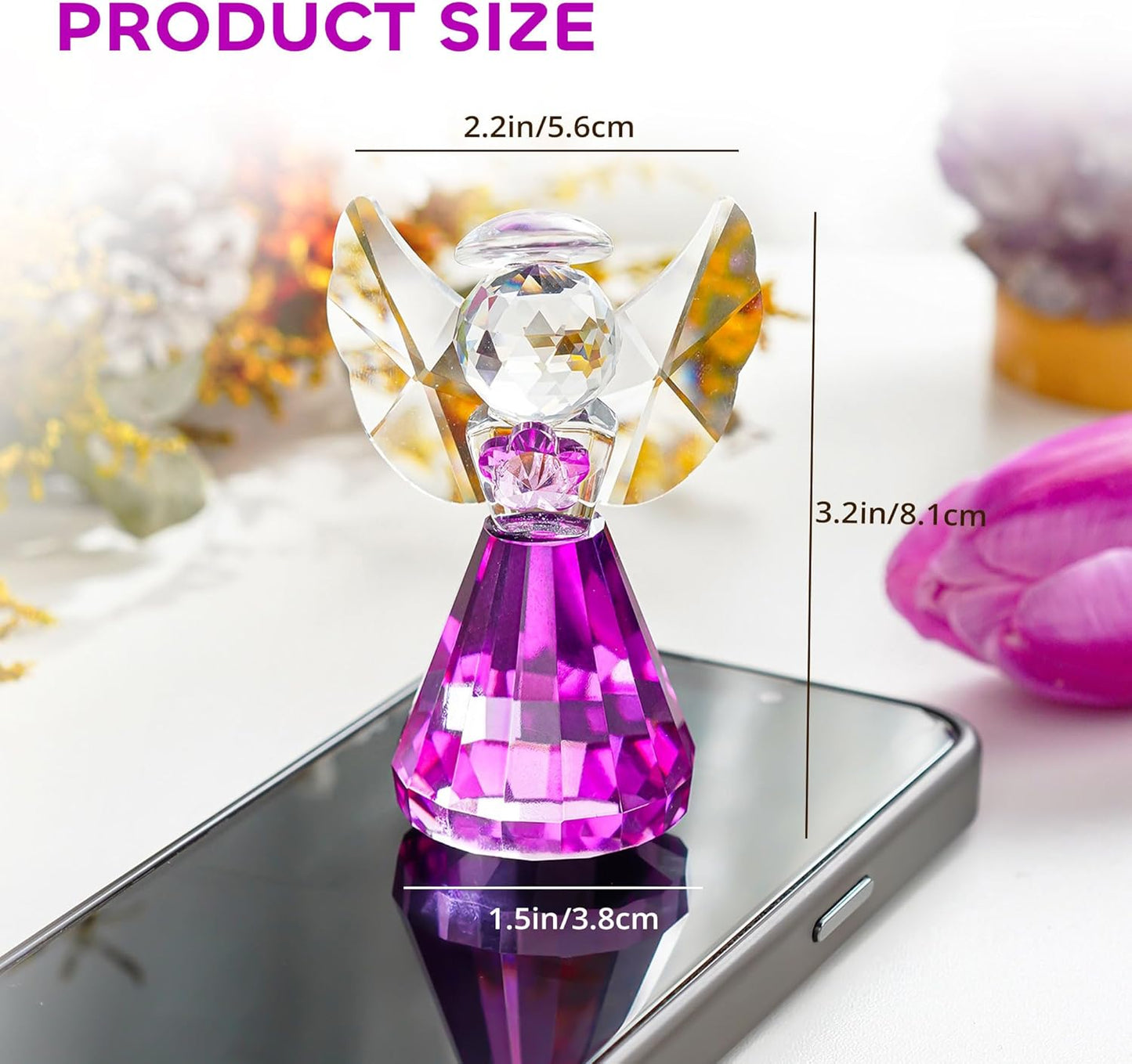 HDCRYSTALGIFTS 3.3'' Crystal Bird Figurine Collectible Art Glass Animal Figurines Table Home Decor Paperweight Valentine’s Day for Women