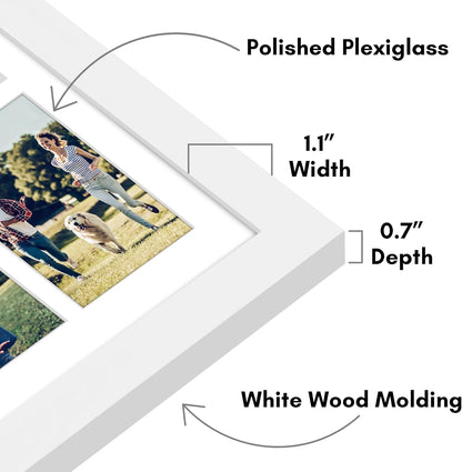 Americanflat 4x6 Collage Picture Frame with Polished Plexiglass - Multi Picture Frames Fit Sixteen 4x6 Photos or Use as One 18x26 Poster Frame for Wall Display - Signature Collection - Black