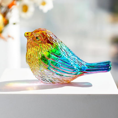 H&D HYALINE & DORA Blue Glass Bird Figurines Bird Gifts for Bird Lovers Women Crystal Glass Animal Figurine Collectible for Home Shelf Decor