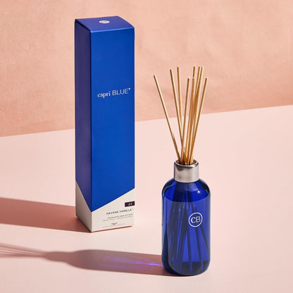 Capri Blue Volcano Reed Diffuser Set - Includes Reed Diffuser Sticks, Fragrance Oil, and Glass Bottle - Luxury Scented Room Freshener - White (8 fl oz)