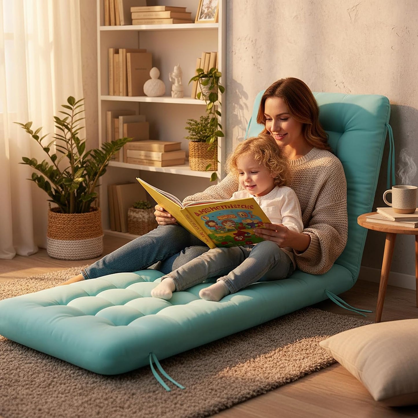 Vercraft Long Floor Cushion Large Floor Cushion with Brushed Cotton Jumbo Lounger Pillow for Outdoor Indoor Bay Window Meditation Yoga Reading Sleeping(Pink)