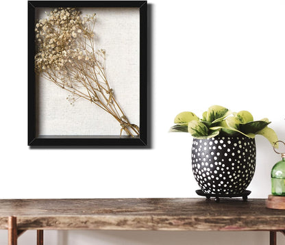 Califortree 8x10 Shadow Box Frame with Linen Back - Sturdy Rustic Memory Display Case of Flower, Pictures, Medals and More, White