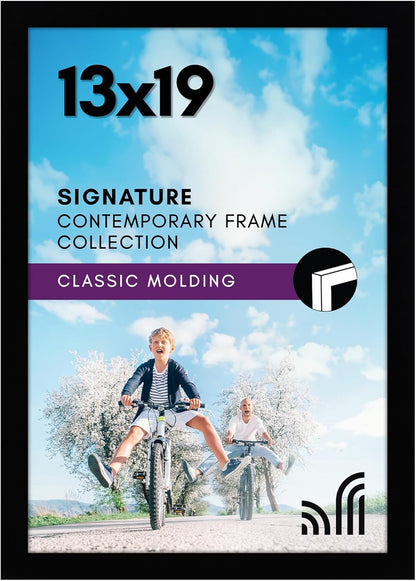 Americanflat 12x18 Poster Frame with Shatter-Resistant Glass - Signature Collection - Gallery-Style Frames Made of Engineered Wood - Photo Frame for Wall Display - Black - Colors A