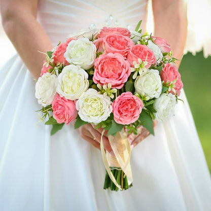 MARTINE MALL 2 Packs Peonies Artificial Flowers, Light Pink Artificial Peonies, Silk Peonies Flowers Fake Peonies Artificial Flowers Peonies Bouquet for Centerpiece Table Wedding Party Home Decor