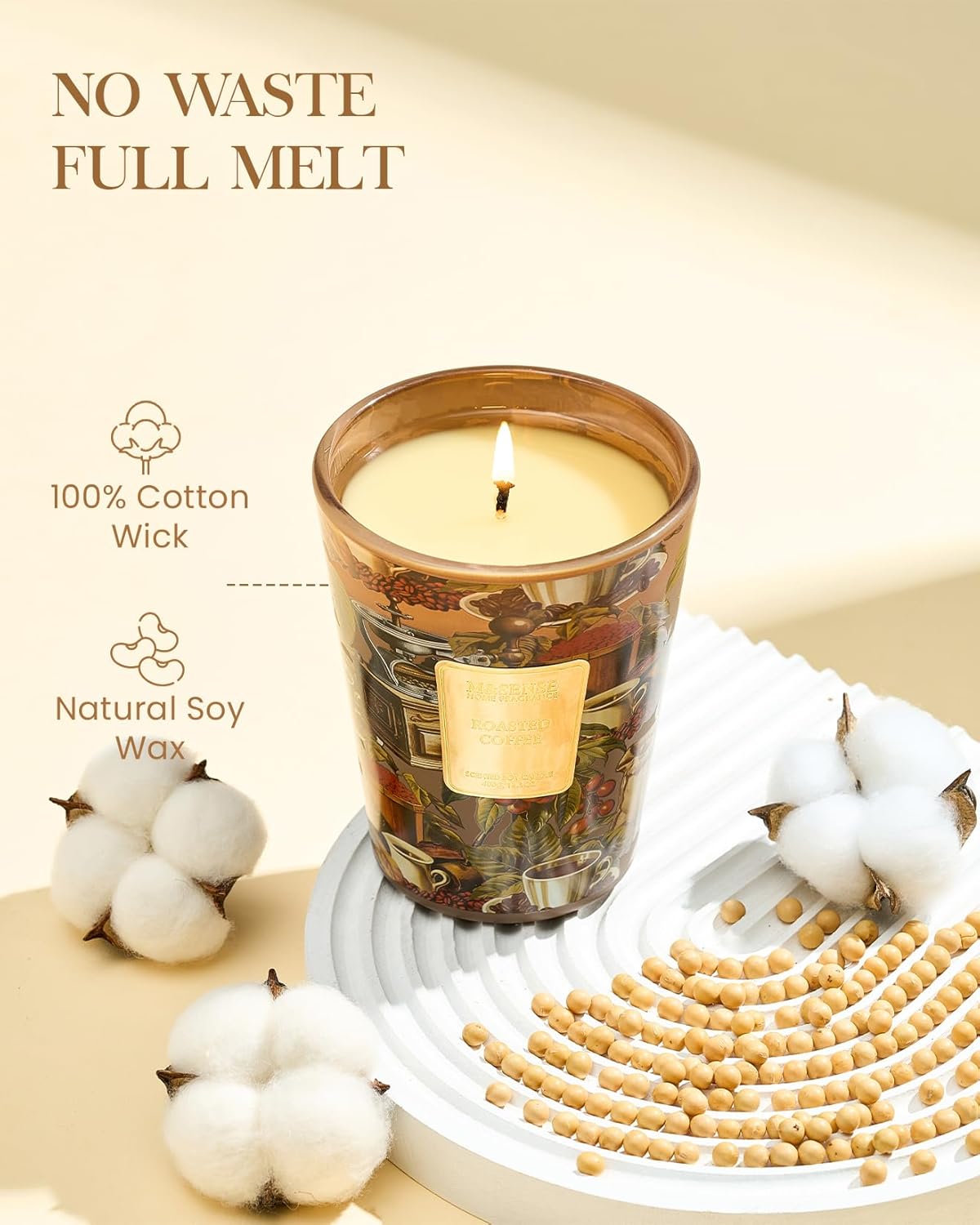 M&SENSE Jasmine Candles Highly Scented 3 Wick 35oz 150 Hours Burn Extra Large Jar Candles for Women, Natural Soy Wax Aromatherapy Candle for Stress Relief, Meditation, Yoga, Spa - Colors B