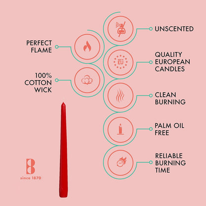 BOLSIUS Ivory Taper Candles - 10 Pack Unscented 10 Inch Dinner Candle Set - 8 Hours Burn Time - Premium European Quality - Smokeless and Dripless Household, Wedding, Party, and Home Décor Candlesticks