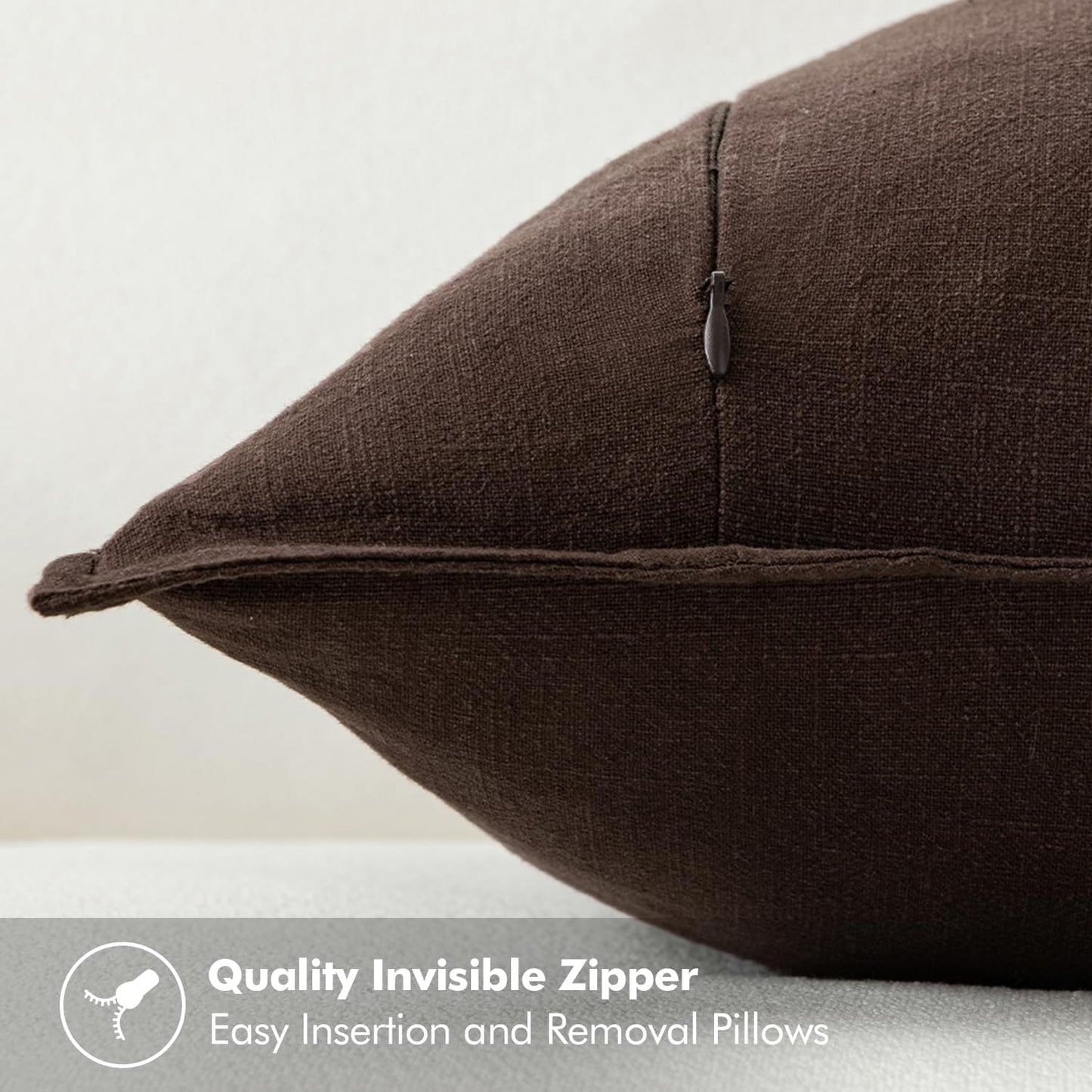 MIULEE Decorative Linen Euro Sham Pillow Covers 26x26 Cream White Boho Farmhouse Neutral Couch Throw Pillows for Bed Pack of 2 Accent Modern Pillowcase Sofa Livingroom Home Decor