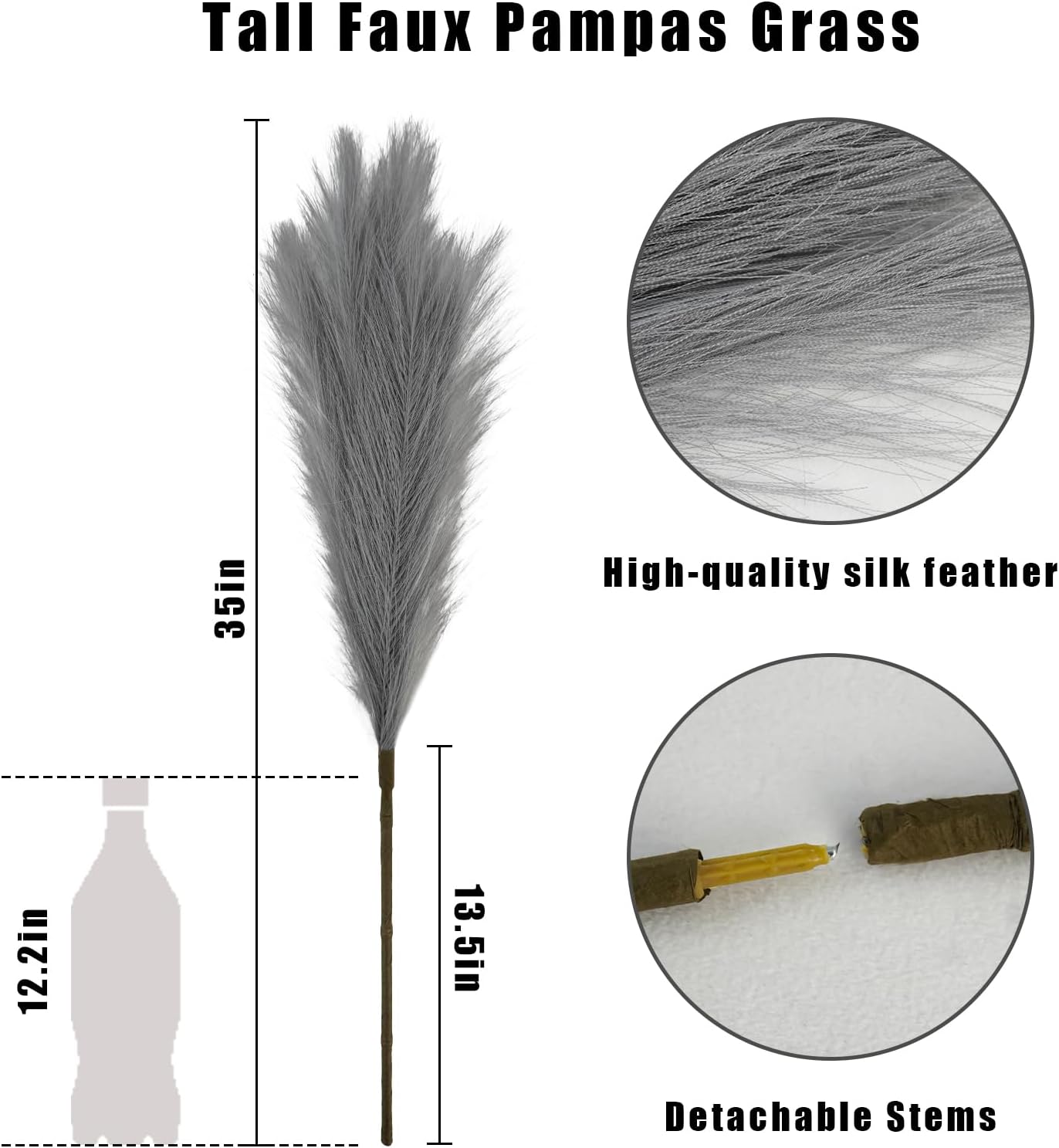 obbsie 50pcs Pink Faux Pampas Grass Decor, 21.6" Short Artificial Floral Branches Vase Filler Flower Arrangement for Home Wedding Boho Outdoor Decor