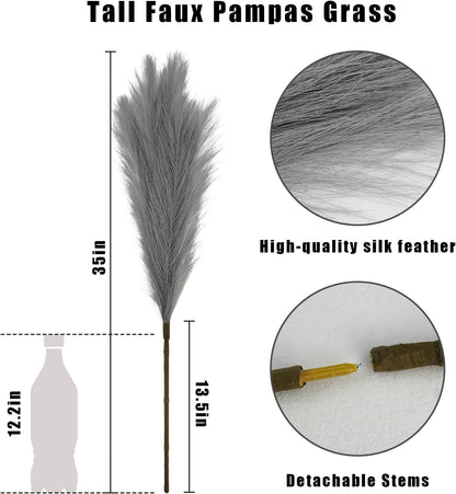 obbsie 50pcs Pink Faux Pampas Grass Decor, 21.6" Short Artificial Floral Branches Vase Filler Flower Arrangement for Home Wedding Boho Outdoor Decor