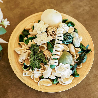 White Potpourri Bags,Pine Scented Potpourri Bowl Filler,Vase Filler,Decorative Dried Flowers, Home Fragrance Popery,Bathroom Decor, Crystal(20 oz)