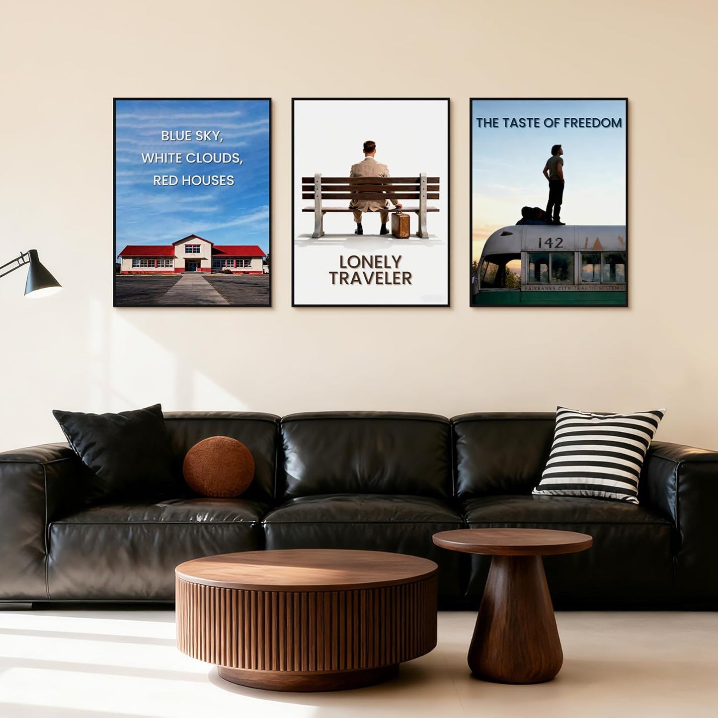 upsimples 24x36 Poster Frame Black 3 Pack, Scratch-Proof Picture Frames 24 x 36 for Photo Gallery - Slide-In Strips, Horizontal or Vertical Wall Mounting