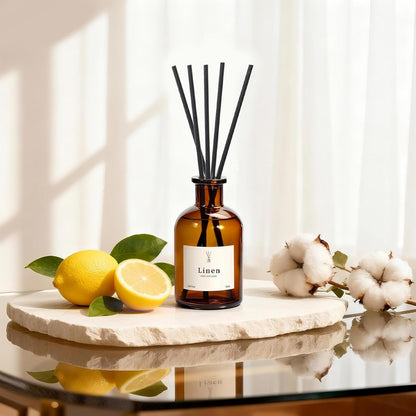 Reed Diffuser Set, 8.12 fl.oz Eucalyptus Scented Diffuser with Sticks, Up to 120 Days, Home Fragrance Reed Diffuser for Bathroom Shelf Decor & Room Freshener, 2 Pack
