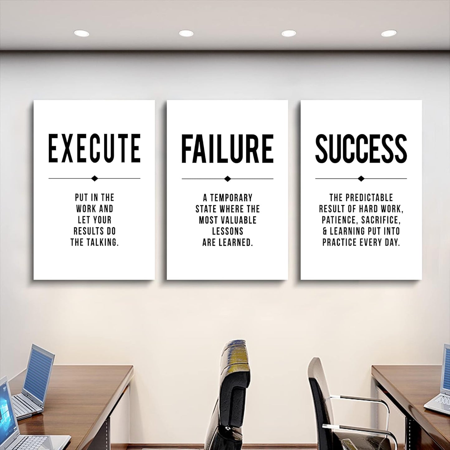 Inspirational Canvas Painting Wall Art -EPHANY ART,Mindset Quotes Prints, Success Framed Entrepreneur Poster Positive Quotes Wall Poster for Home Office Workplace (M-3pcs,12x16inchx3pcs)