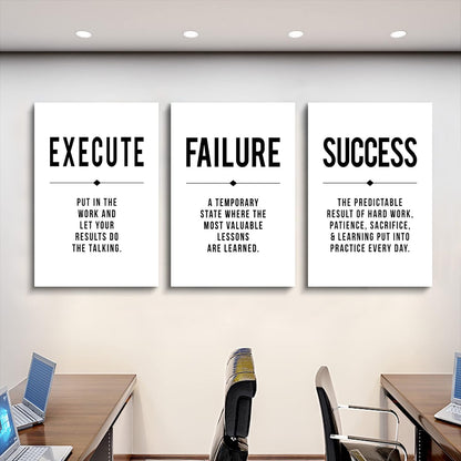 Inspirational Canvas Painting Wall Art -EPHANY ART,Mindset Quotes Prints, Success Framed Entrepreneur Poster Positive Quotes Wall Poster for Home Office Workplace (M-3pcs,12x16inchx3pcs)