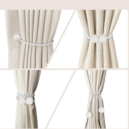Hion Magnetic Curtain Tiebacks Black 2pcs, Curtain Tiebacks Buckles Holdbacks Holders Hooks Clip for Home Outdoor Bedroom Office Decorative Curtain