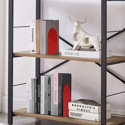 Lulonpon 16 Pieces Book Ends, Bookends, Books Stand, Metal Bookend for Shelves, Black Book Ends for School, Library, Desktop Organizer