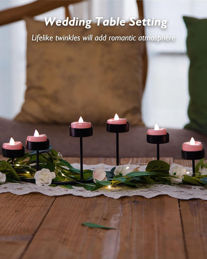merrynights LED Candles, Tea Lights Candles Battery Operated Bulk, 50-Pack Long-Lasting 200 Hours Flameless Tealight Candles, Realistic Tea Lights for Christmas Halloween Wedding, 1.5'' D X 1.25'' H