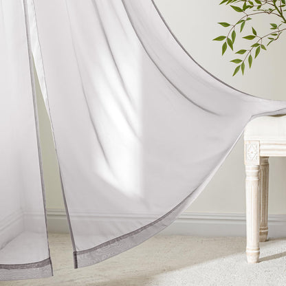 MIULEE White Sheer Curtains 84 Inches Long, 4 Panels Set, Light Filtering Rod Pocket Voile Drapes for Living Room and Bedroom, Airy Soft Fabric Window Treatments, 42 x 84 Inches
