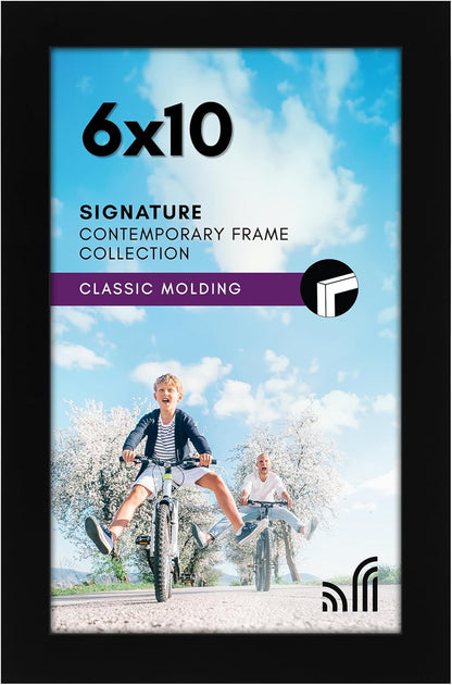 Americanflat 12x18 Poster Frame with Shatter-Resistant Glass - Signature Collection - Gallery-Style Frames Made of Engineered Wood - Photo Frame for Wall Display - Black - Colors A